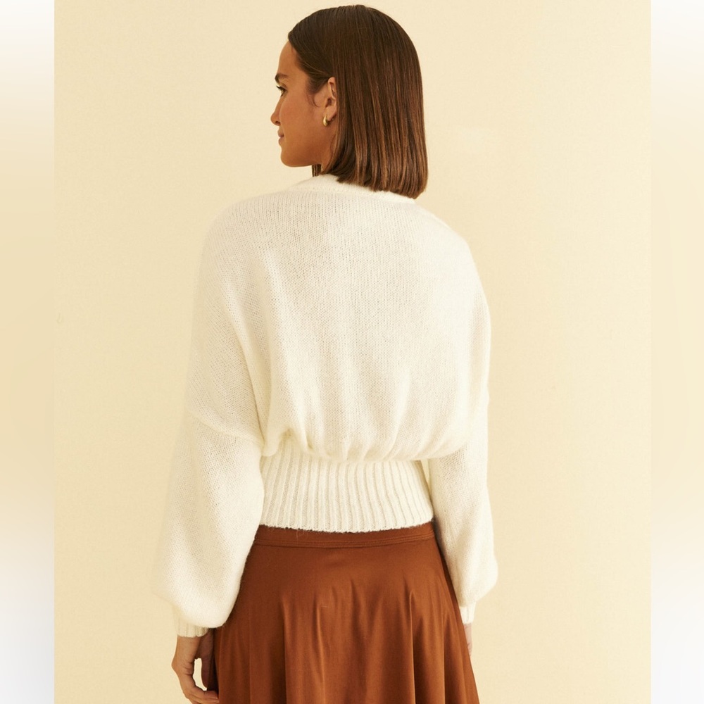 NWT FARM Rio Ribbed Goldtone-Buttoned Cardigan Size L - Picture 3 of 11